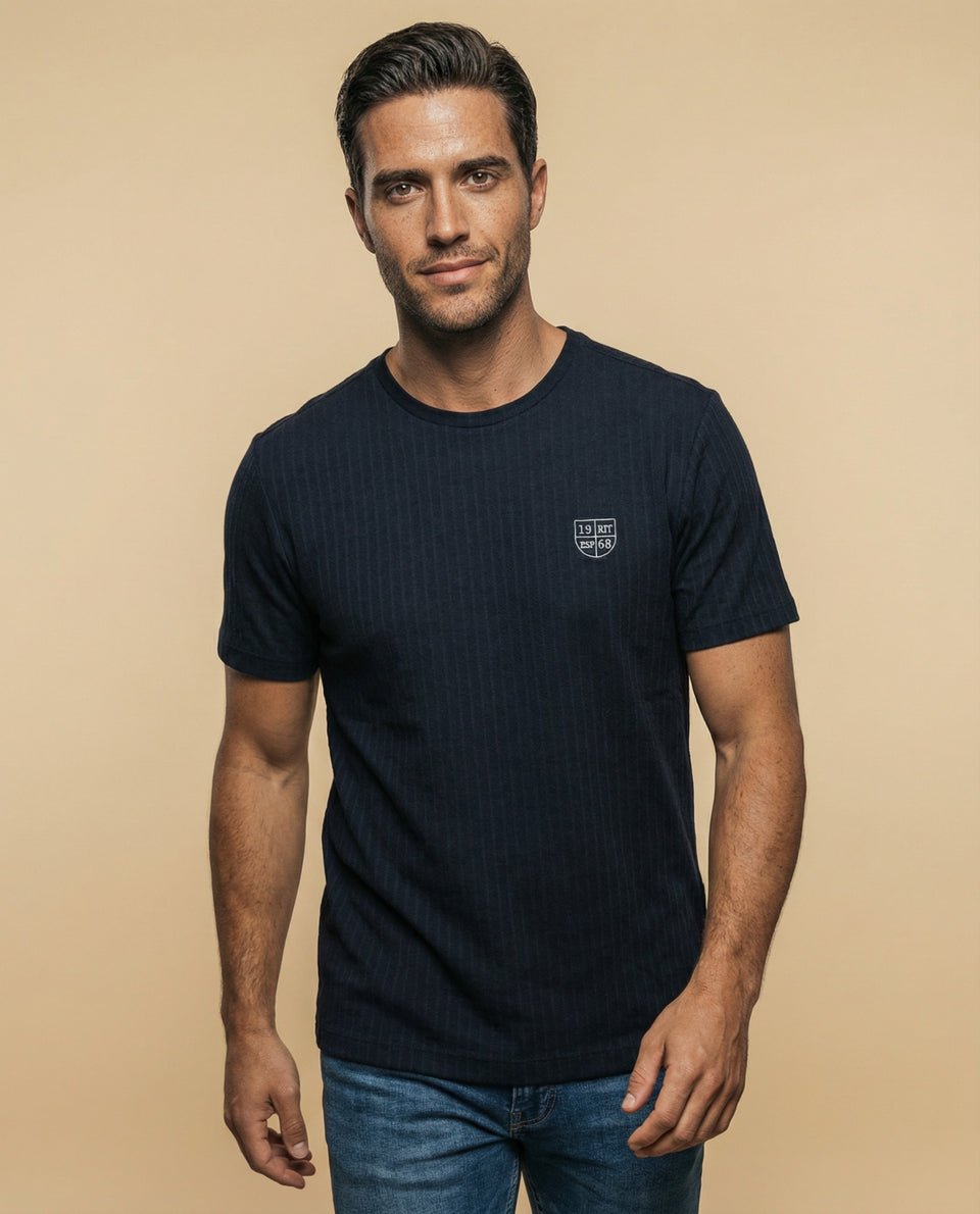 Camiseta manga corta con textura acanalada para hombre - Negro 34_345G323_NEG190303_3
