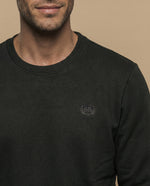 Sudadera manga larga con cuello redondo y ribete a contraste para hombre - Verde