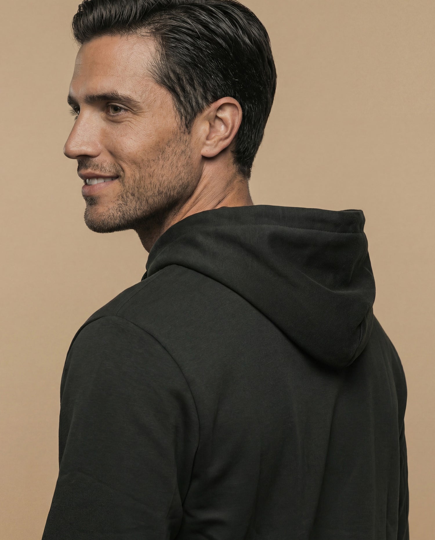 Sudadera manga larga con cuello redondo y ribete a contraste para hombre - Verde