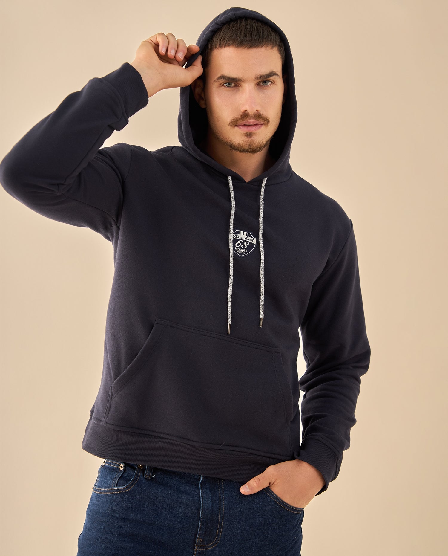Hoodie con Estampado Outdoor - Azul