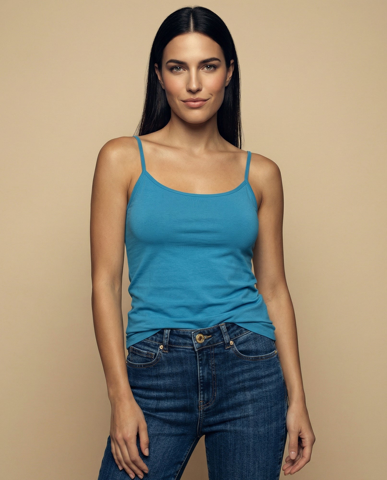 Camiseta básica de tiras en tejido acanalado - Azul 34_4000000_020000_3