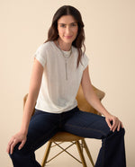 Camiseta de textura suave para mujer - Crudo