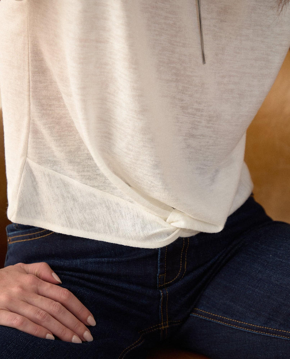Camiseta de textura suave para mujer - Crudo 34_401G008_CRU110602_3