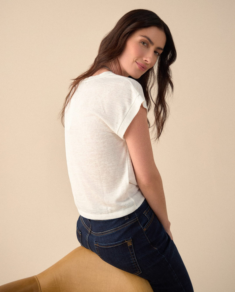 Camiseta de textura suave para mujer - Crudo 34_401G008_CRU110602_4