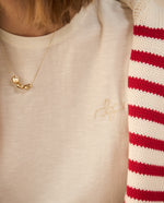 Camiseta con recogido en hombro para mujer - Blanco
