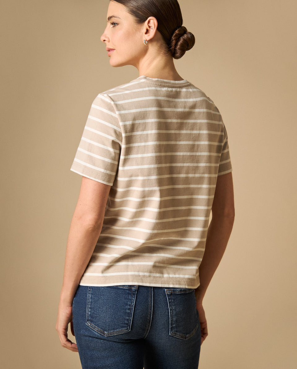 Camiseta básica cuello redondo manga corta - Beige 34_401H007_BEI151114_4