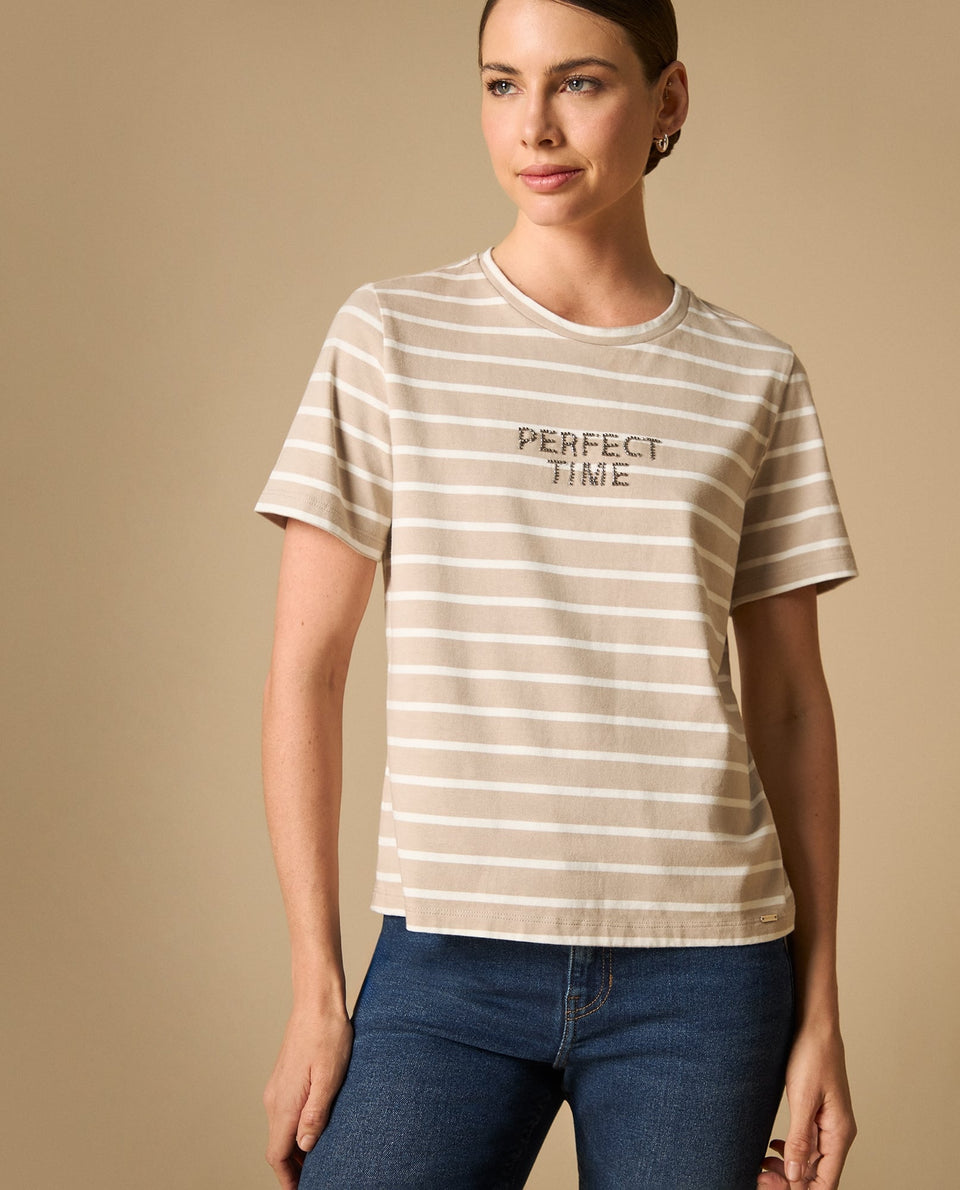 Camiseta básica cuello redondo manga corta - Beige 34_401H007_BEI151114_5
