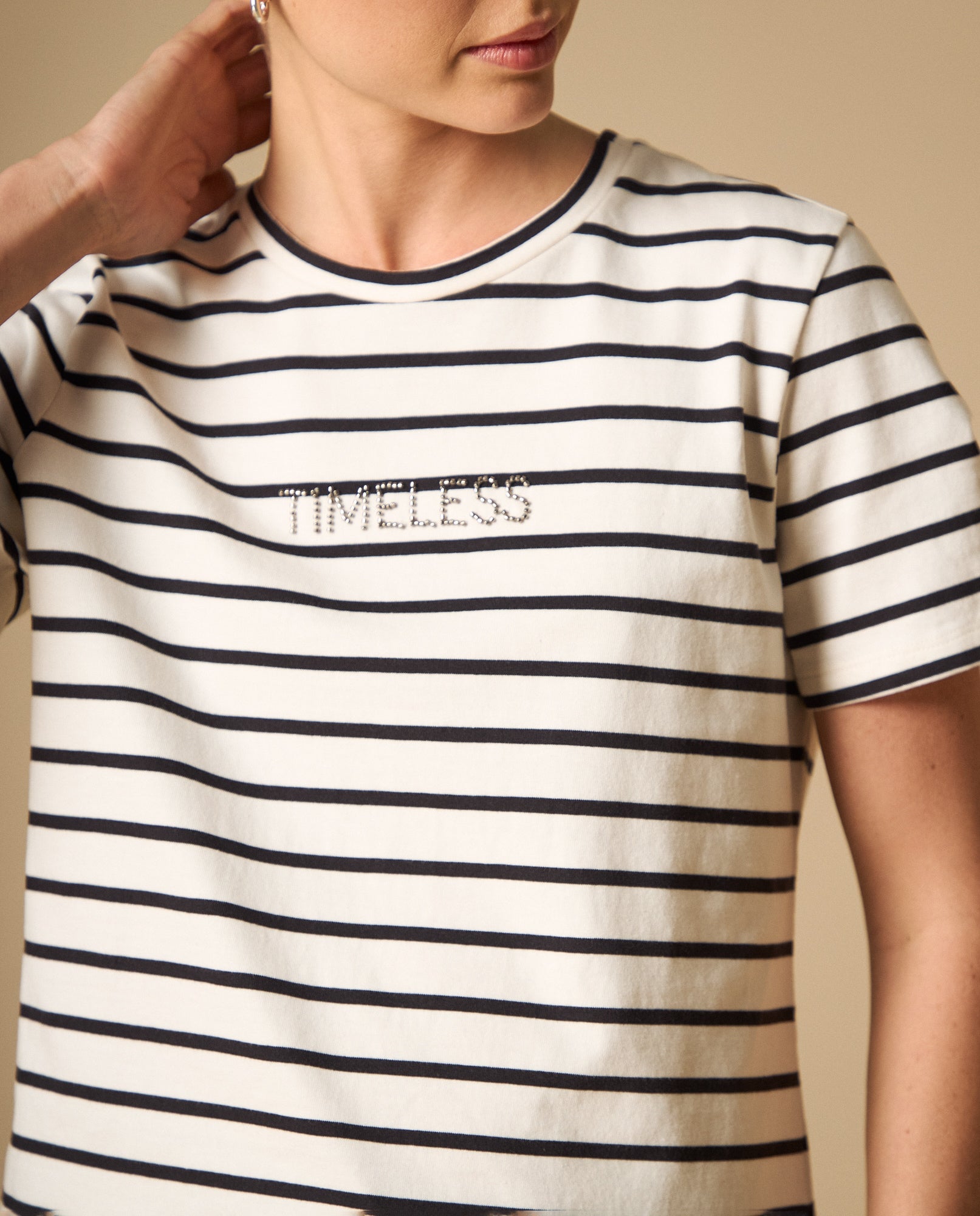 Camiseta básica cuello redondo manga corta - Crudo 34_401H007_CRU111001_3