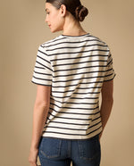 Camiseta básica cuello redondo manga corta - Crudo