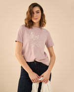 Camiseta manga corta para mujer - Rosa