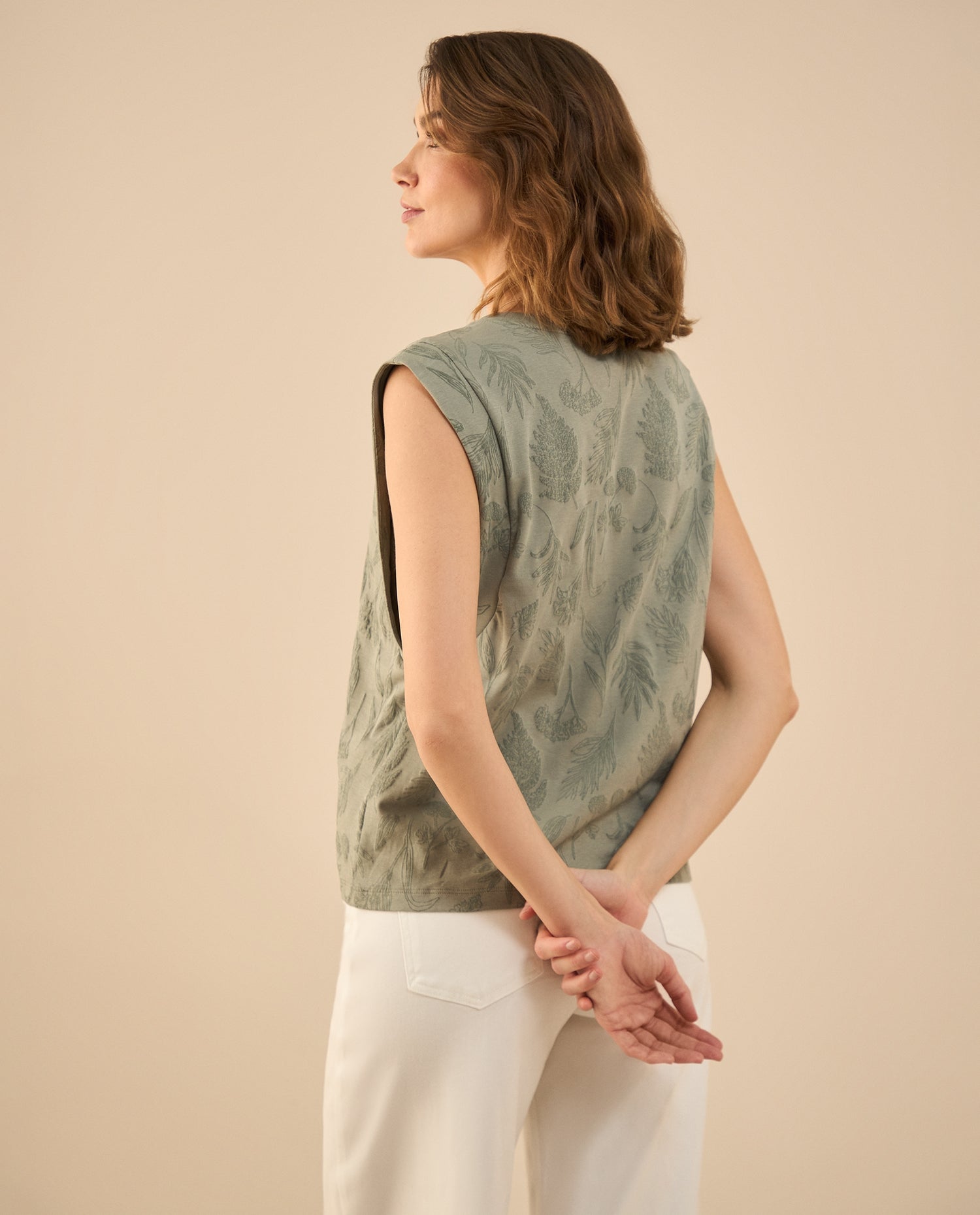 Camiseta clásica manga sisa para mujer - Verde