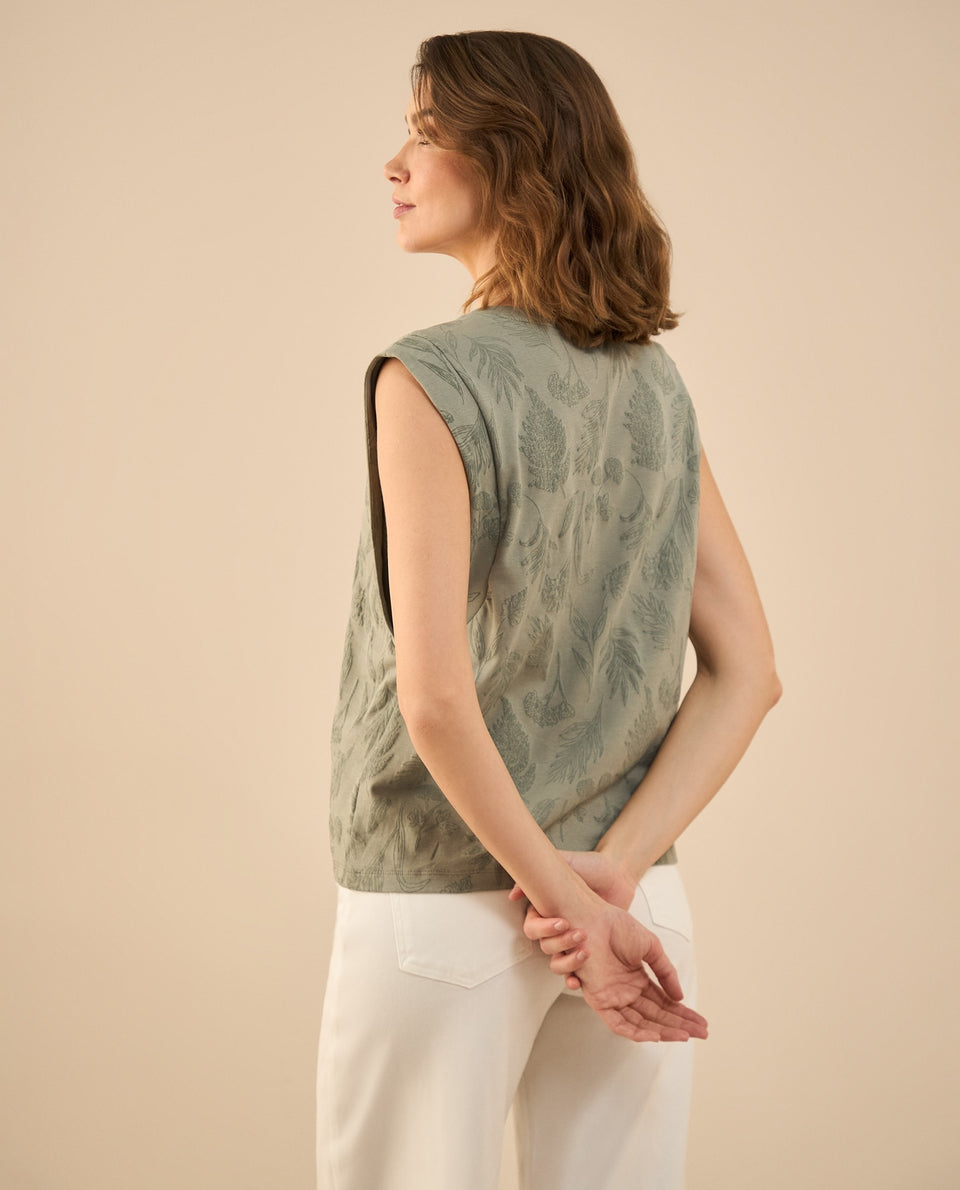 Camiseta clásica manga sisa para mujer - Verde 34_402G005_VER176206_4