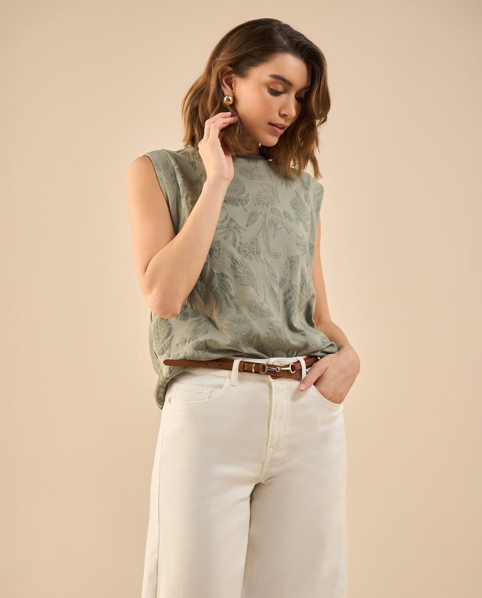 Camiseta clásica manga sisa para mujer - Verde 34_402G005_VER176206_5