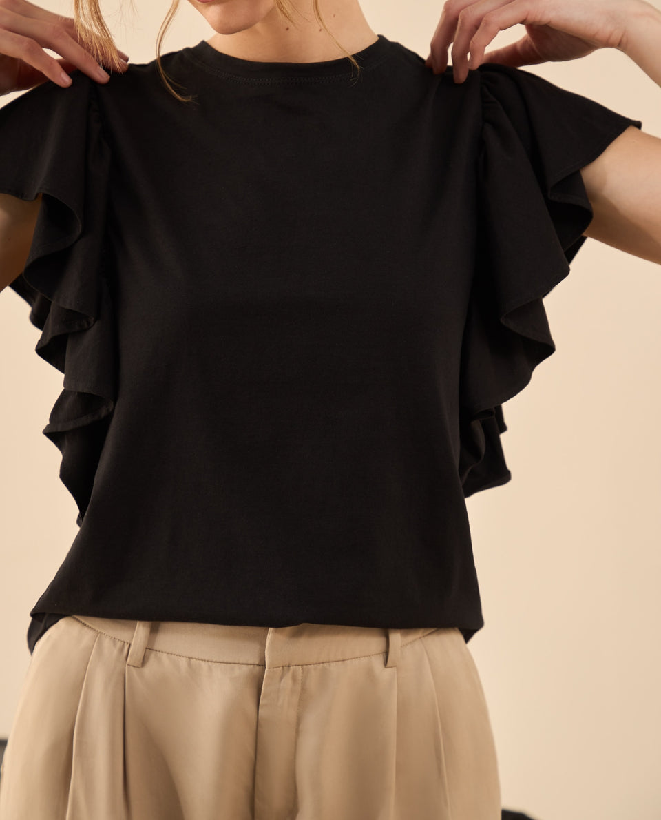 Camiseta manga corta con bolero para mujer - Negro 34_402G011_NEG193713_5