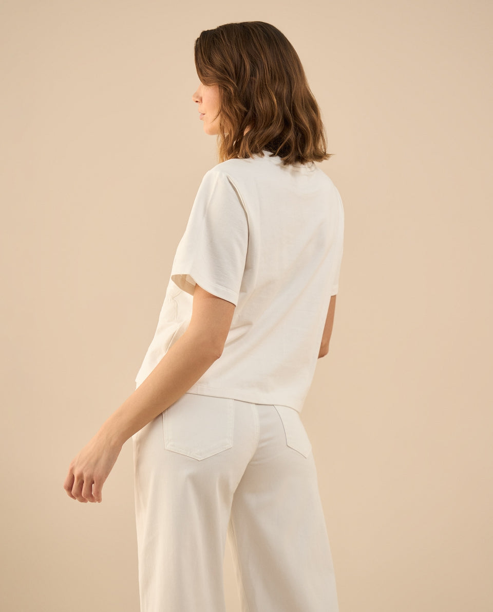 Camiseta básica manga corta para mujer - Crudo 34_402G204_CRU144500_4