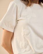 Camiseta básica manga corta para mujer - Crudo