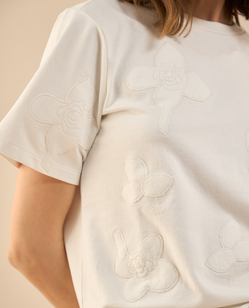 Camiseta básica manga corta para mujer - Crudo 34_402G204_CRU144500_5