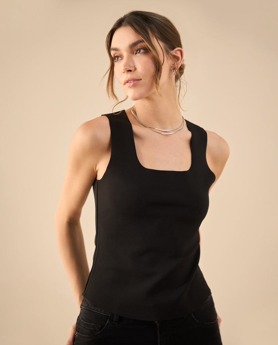 Camisa de silueta ajustada para mujer - Negro 34_402G220_NEG193909_3