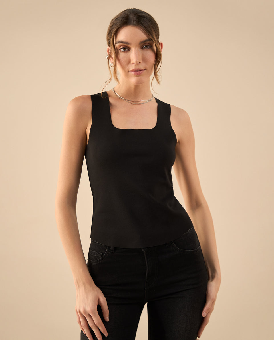Camisa de silueta ajustada para mujer - Negro 34_402G220_NEG193909_7