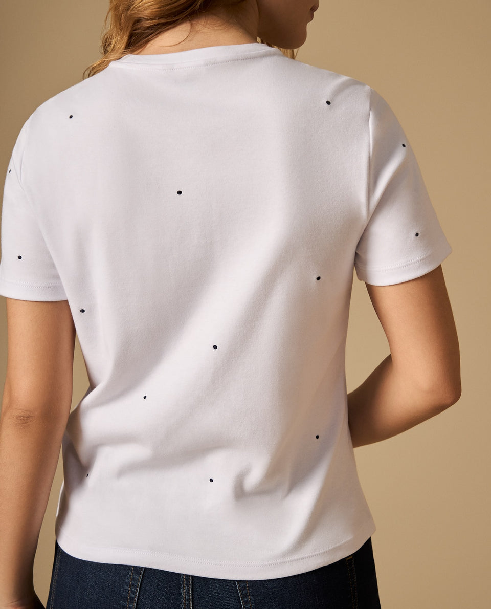 Camiseta manga corta con bordado de puntos - Blanco 34_402H020_BLA114001_4