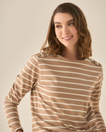 Camiseta manga larga con diseño a rayas para mujer - Crudo 34_403G009_CRU110105_0