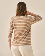 Camiseta manga larga con diseño a rayas para mujer - Crudo 34_403G009_CRU110105_5