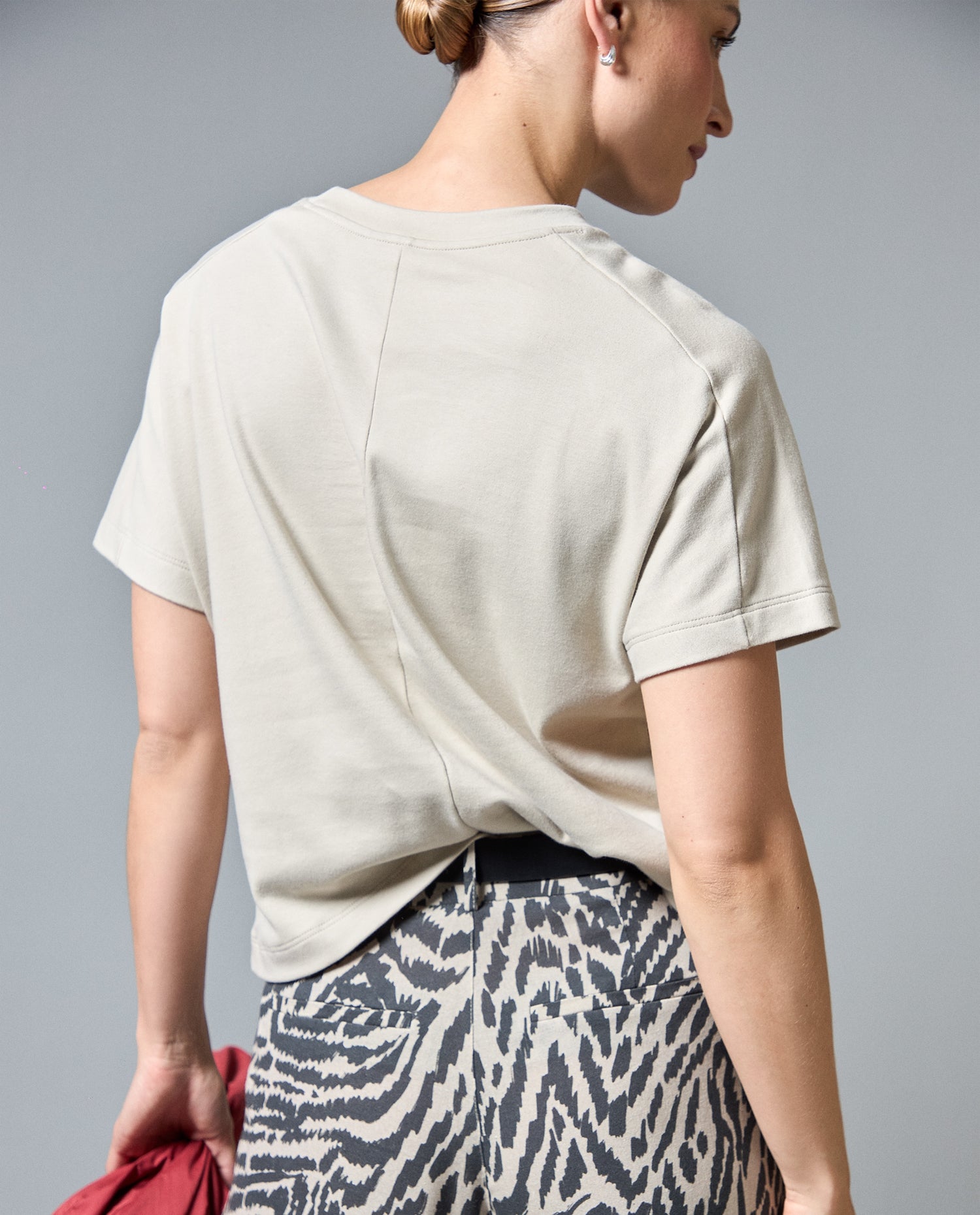 Camiseta Mujer Cuello Redondo Larga - Crudo
