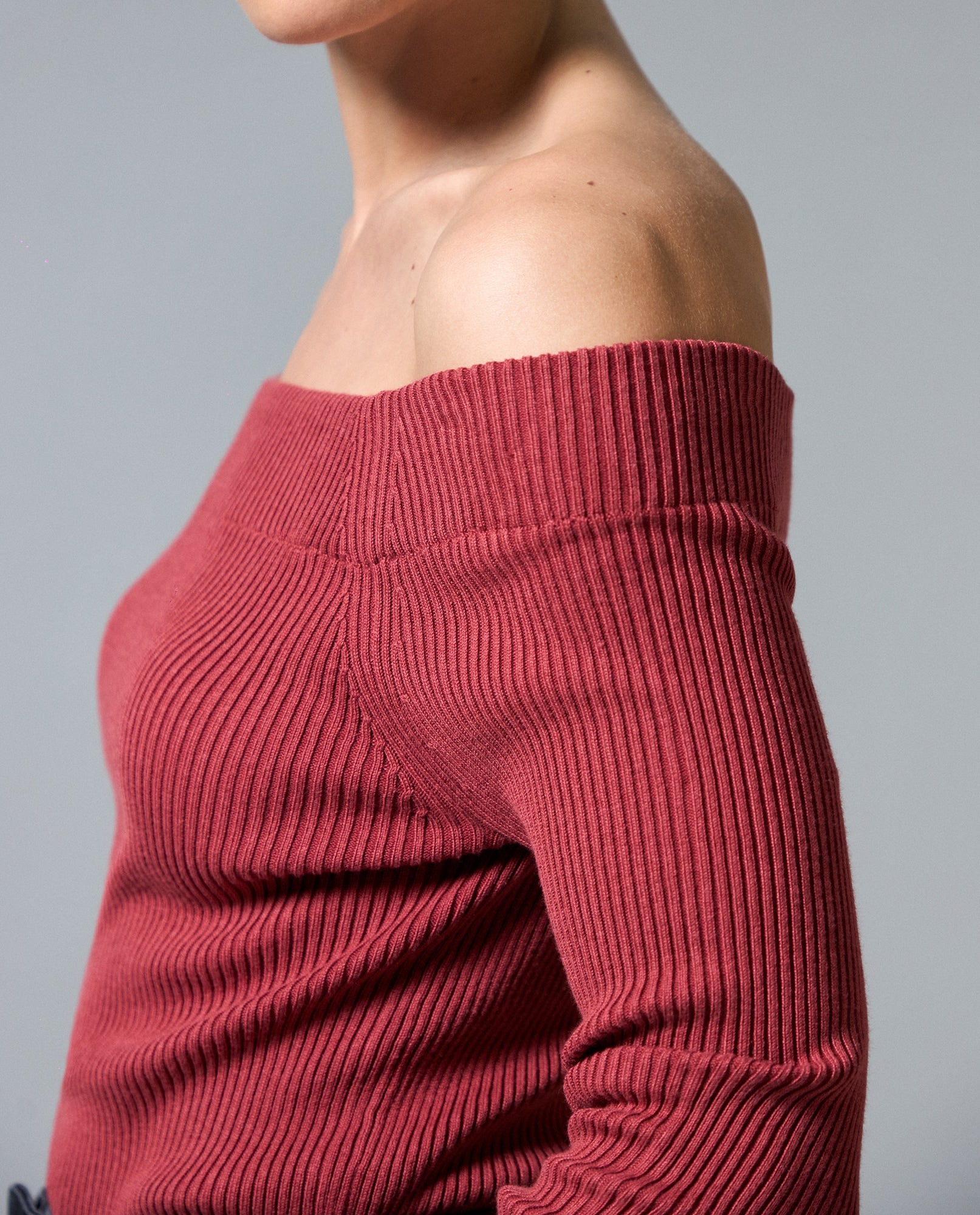 Camiseta Tejida Off-Shoulder Slim - Rojo 34_403H201_ROJ191532_4