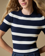 Camiseta Tejida Cuello Redondo - Azul 34_403H208_AZU193923_0