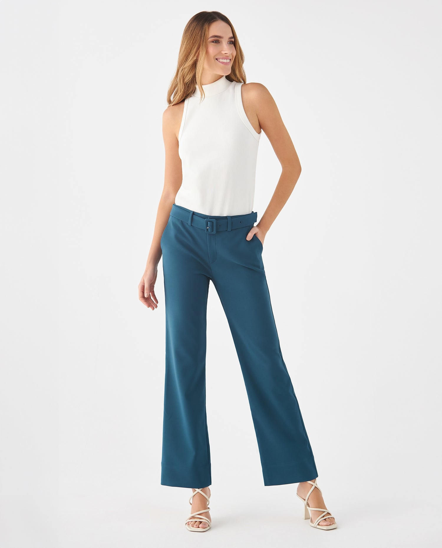 Camiseta en rib elástico para mujer - Crudo