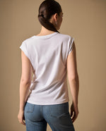 Camiseta Blanca con Aplicaciones Metálicas - Blanco