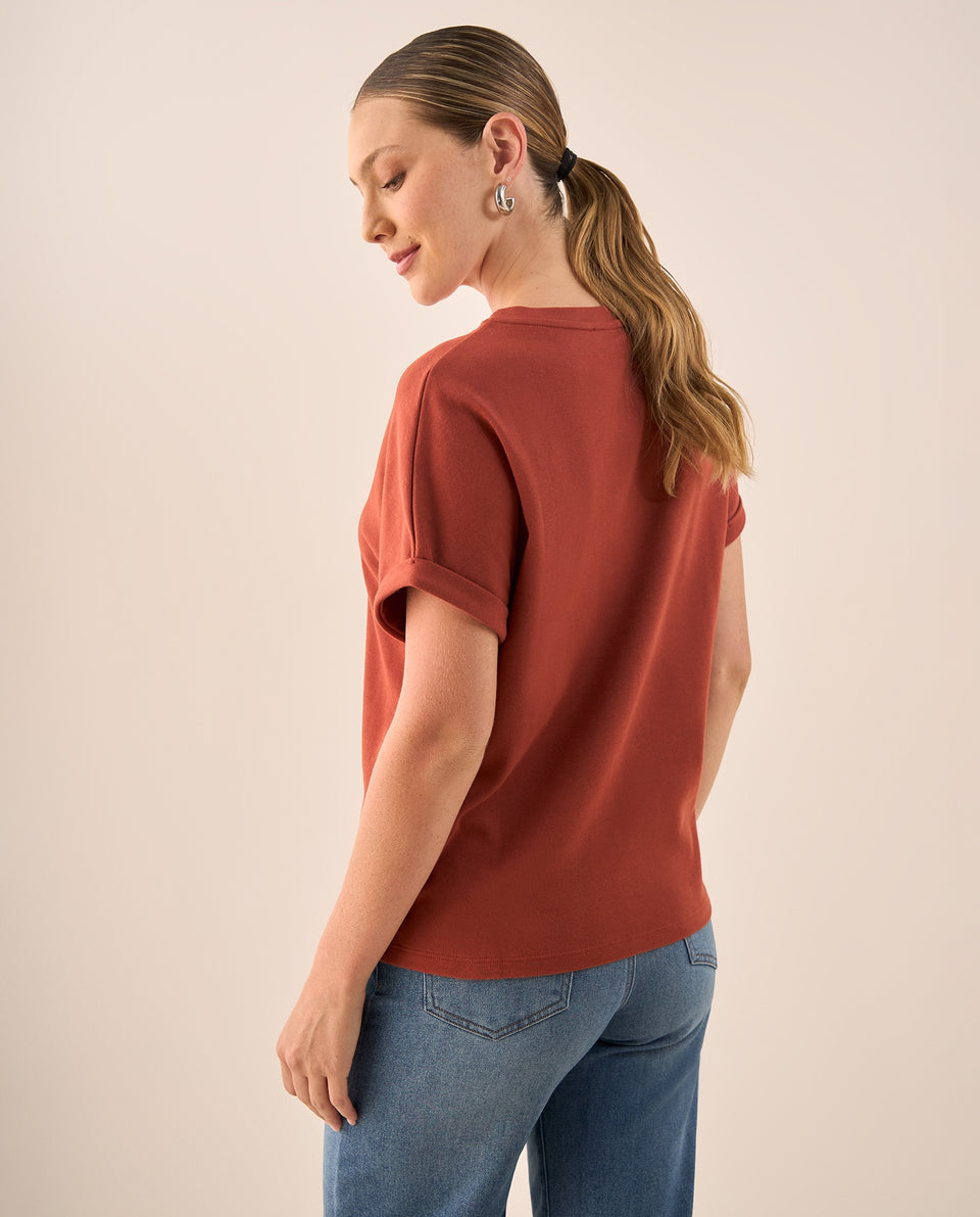 Camiseta Art Is Truth con Bordado Brillante - Naranja 34_409G005_NAR181350_5