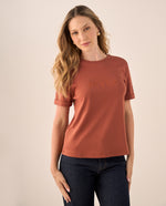 Camiseta Naranja con Bordado Tonal - Naranja