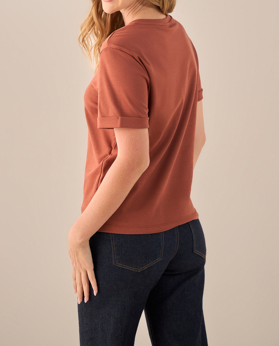 Camiseta Naranja con Bordado Tonal - Naranja 34_409G007_NAR181433_5