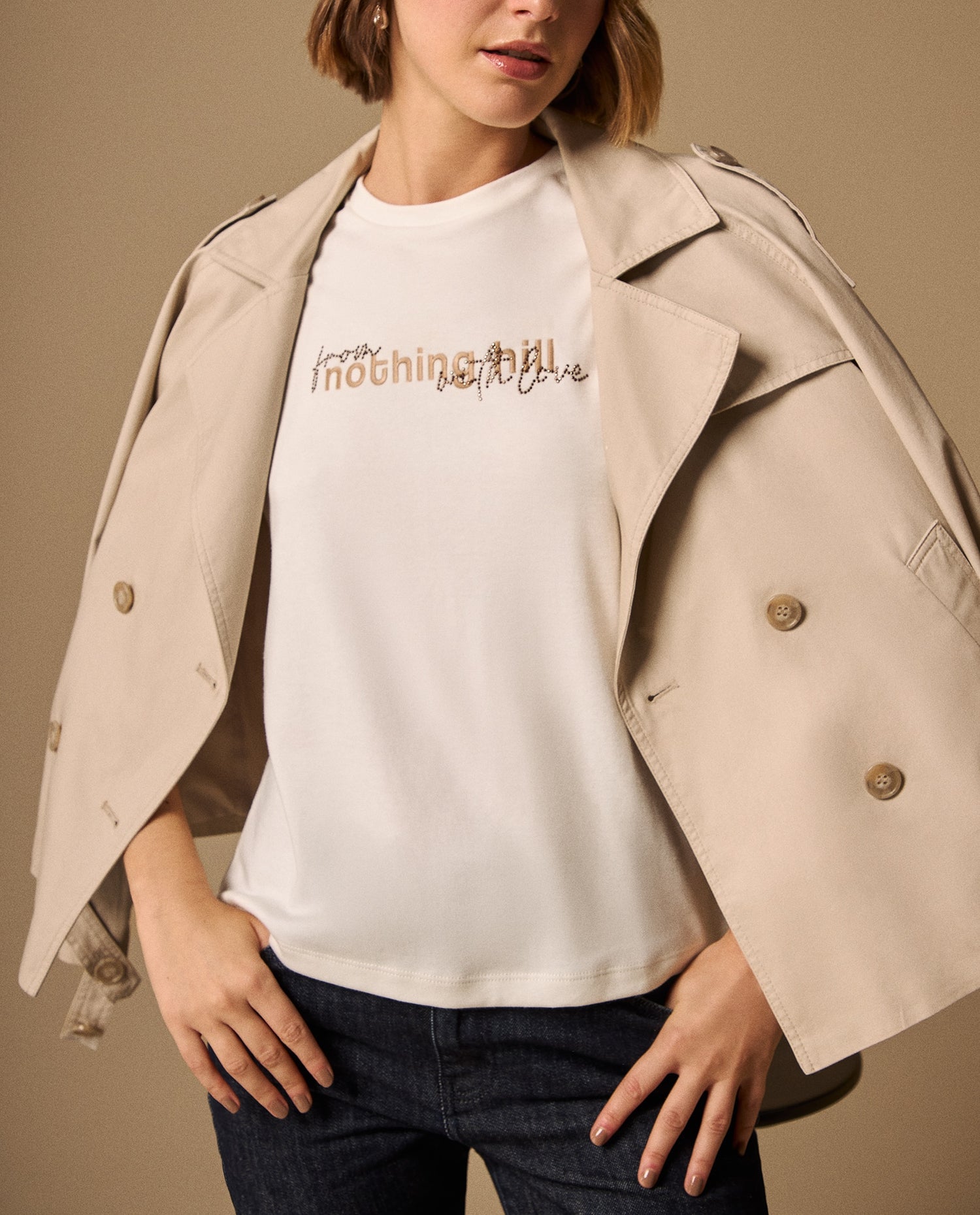 Camiseta con Bordado LONDON - Blanco