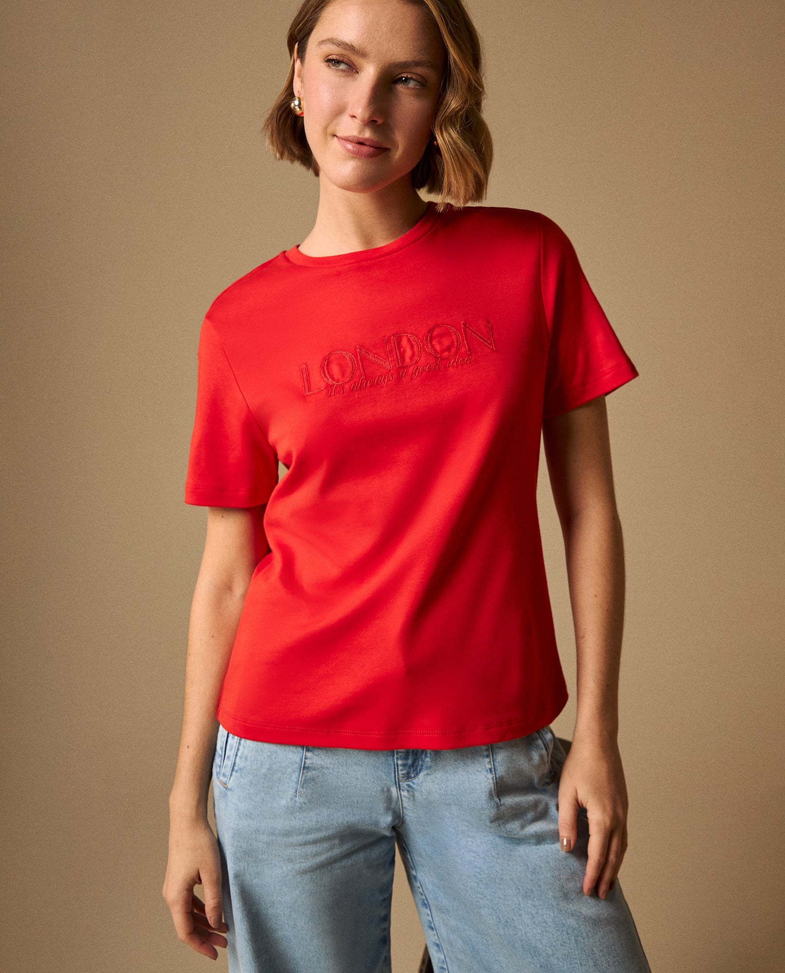 Camiseta con Bordado LONDON - Rojo 34_409G015_ROJ181553_4