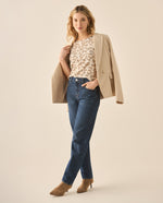 Camiseta con estampado de animal print para mujer - Beige