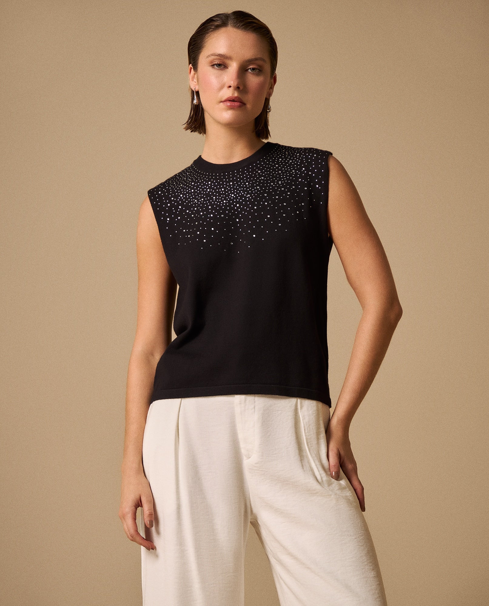 Camiseta con Detalles Brillantes - Negro 34_409G210_NEG190303_0