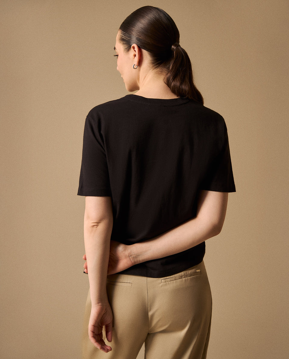 Camiseta Negra con Aplicación de Strass - Negro 34_409G214_NEG190303_5
