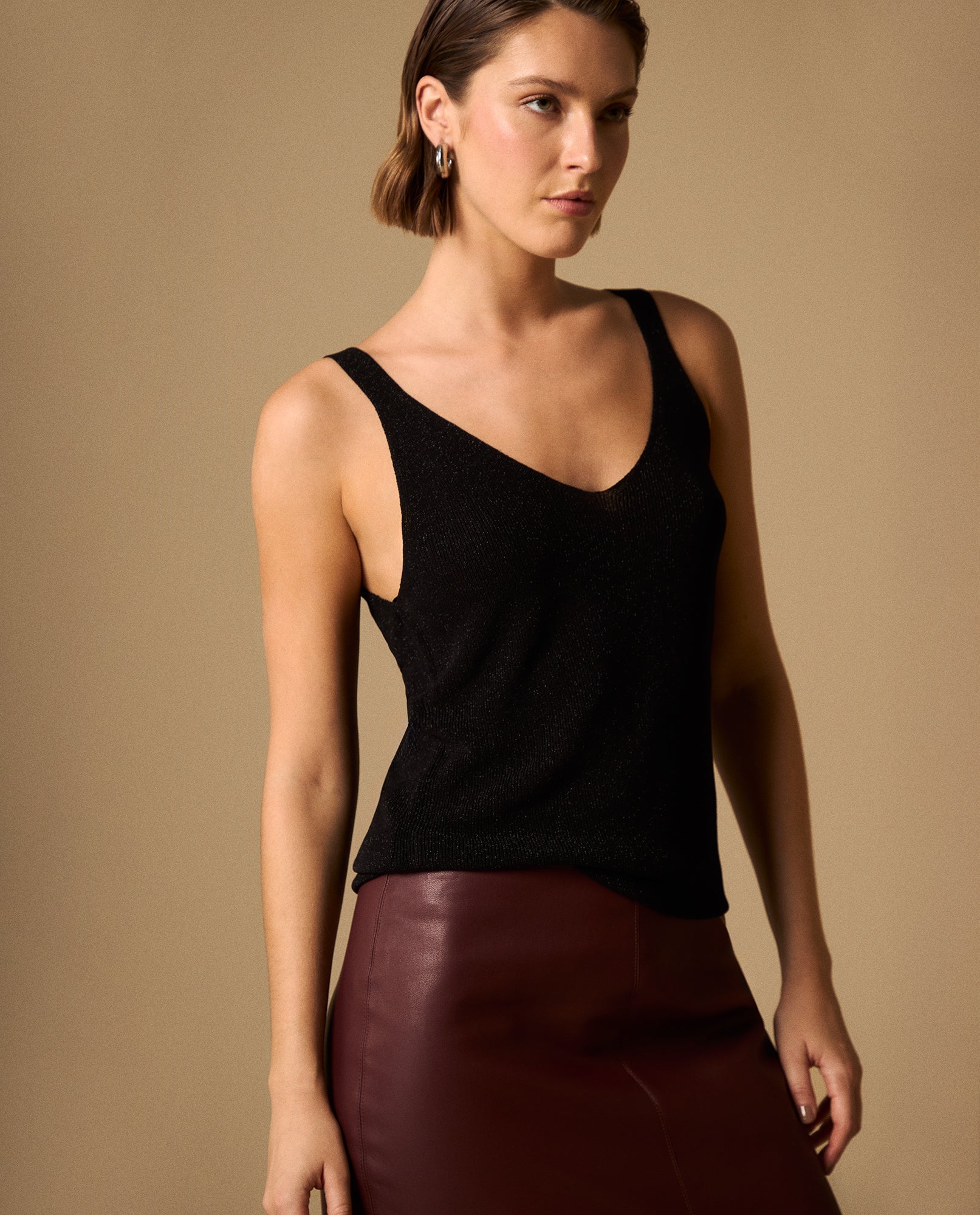 Camiseta Tejida con Lurex - Negro 34_409G225_NEG194004_0