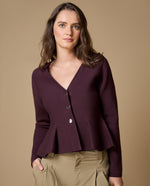 Camisa manga larga cuello en V - Morado 34_409H200_MOR191619_0