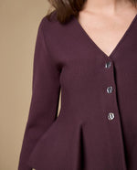 Camisa manga larga cuello en V - Morado 34_409H200_MOR191619_4