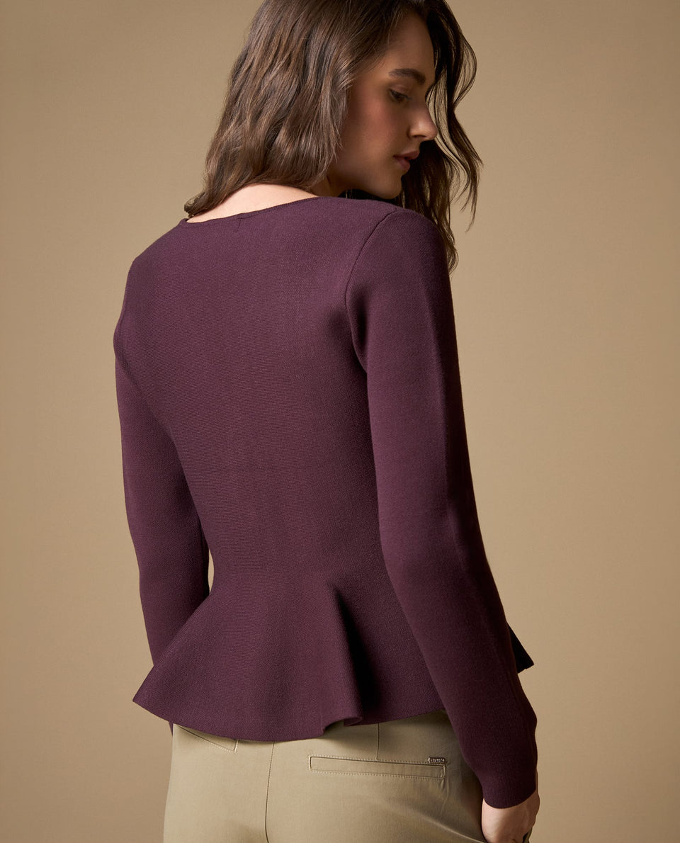 Camisa manga larga cuello en V - Morado 34_409H200_MOR191619_5