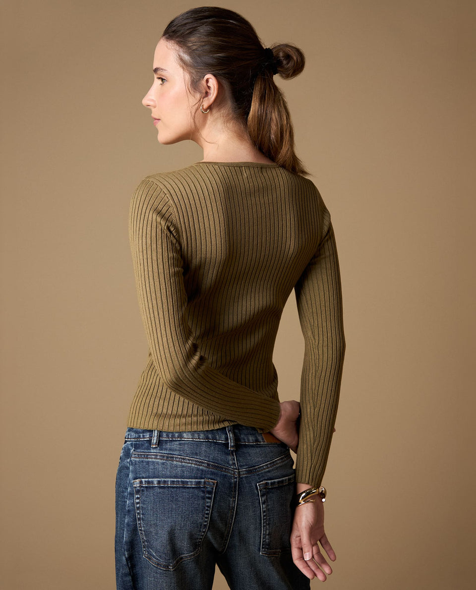 Camiseta manga larga slim - Verde 34_409H201_VER180724_6