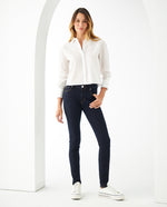 Camisa con botón decorativo para mujer - Crudo