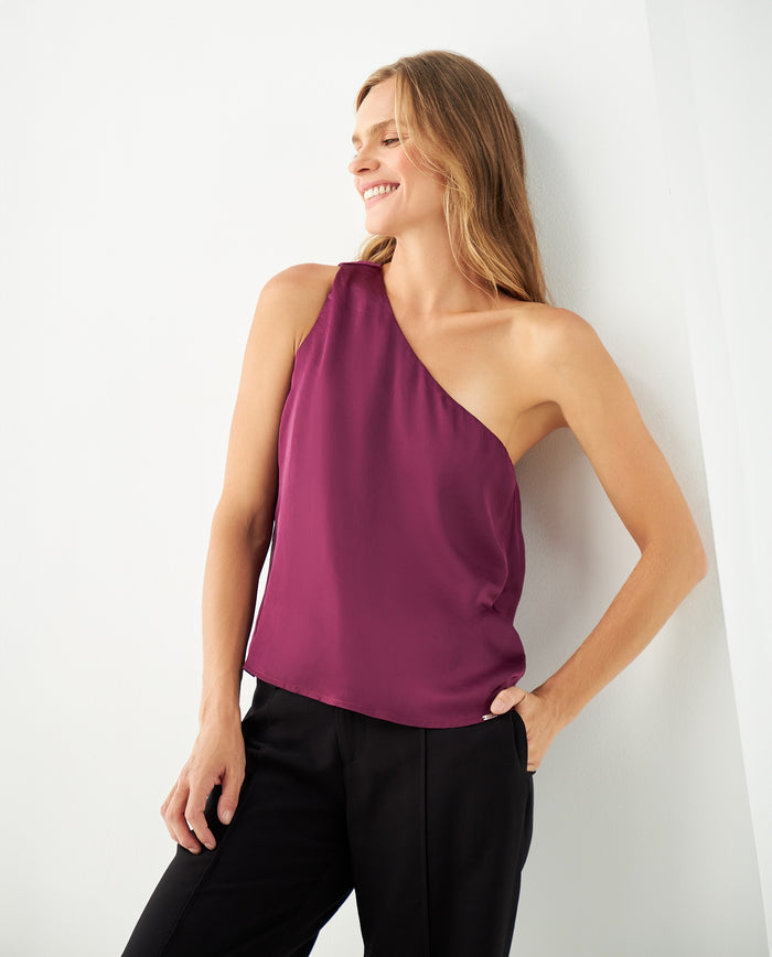 Camisa a una manga para mujer - Morado 34_411F024_MOR192524_0