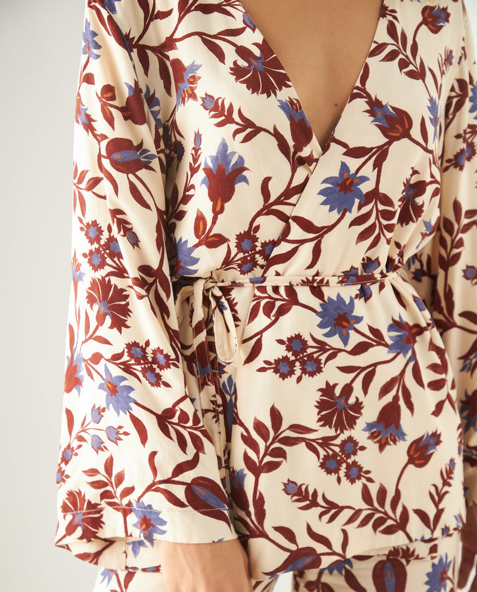 Camisa con escote en V para mujer - Café 34_411F031_CAF191435_3