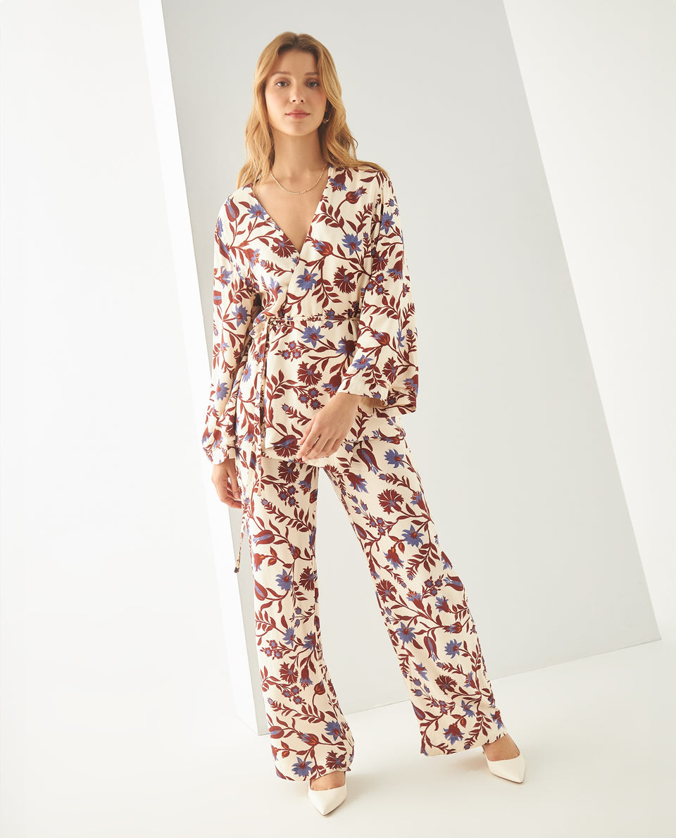 Camisa con escote en V para mujer - Café 34_411F031_CAF191435_5