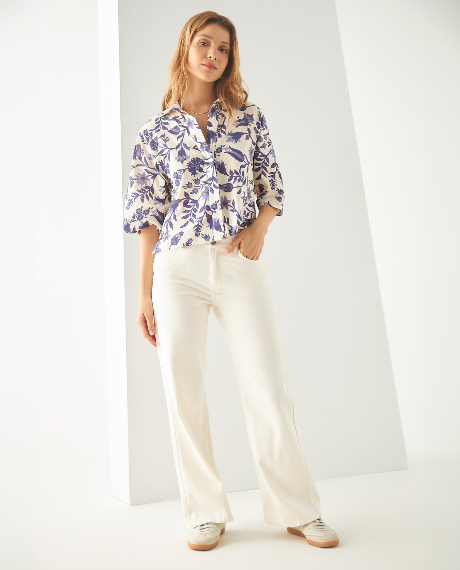 Camisa estampada para mujer - Azul