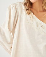Camisa de un solo hombro para mujer - Blanco
